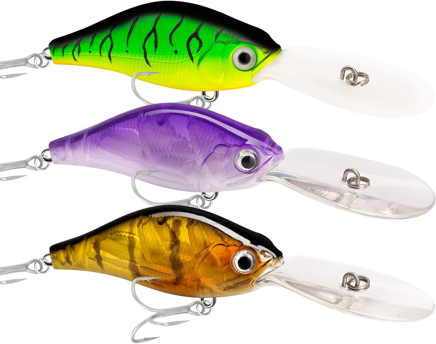 Buy Basskiller 3pcs Square Bill Crankbait Bass Fishing Lure Floating Erratic Action Muskie Fishing Lures 3d Eyes Fishing Gear Trout Lure With Sticky Sharp Hooks For Shallow Water Freshwater Saltwater Online In Indonesia B092jgh987