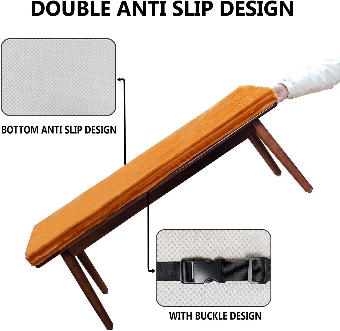 Garden Bench Covers 130x40cm x5cm Thick Seat Pad for Lawn & Garden, Patio, Office, Coffee Shop