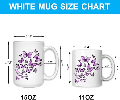 Vista 42 de Hyturtle Taza de café personalizada de mariposa para niñas y mujeres, regalos de cumpleaños y Navidad para amantes de las mariposas, regalo