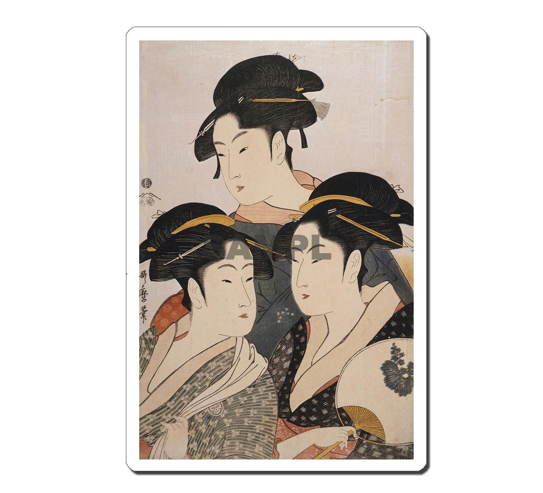浮世絵　歌麿 合わせ鏡のおひさ 喜多川歌麿 復刻版浮世絵