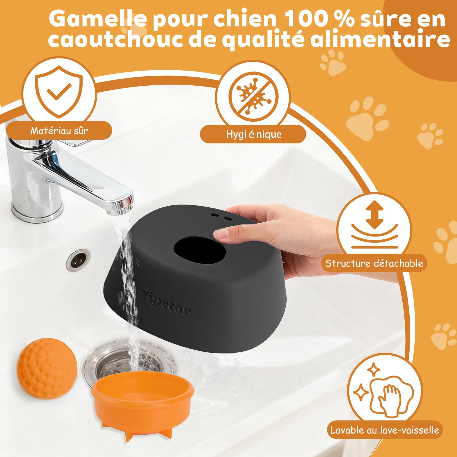 Yipetor Bol de Léchage Chien pour Friandises Liquides, Gamelle Anti Glouton Chien pour Bouillon d'os pour Chien, 3/4 Tasse de Yaourt, Jouet à Lécher pour Chien de Petite, Moyenne et Grande Race