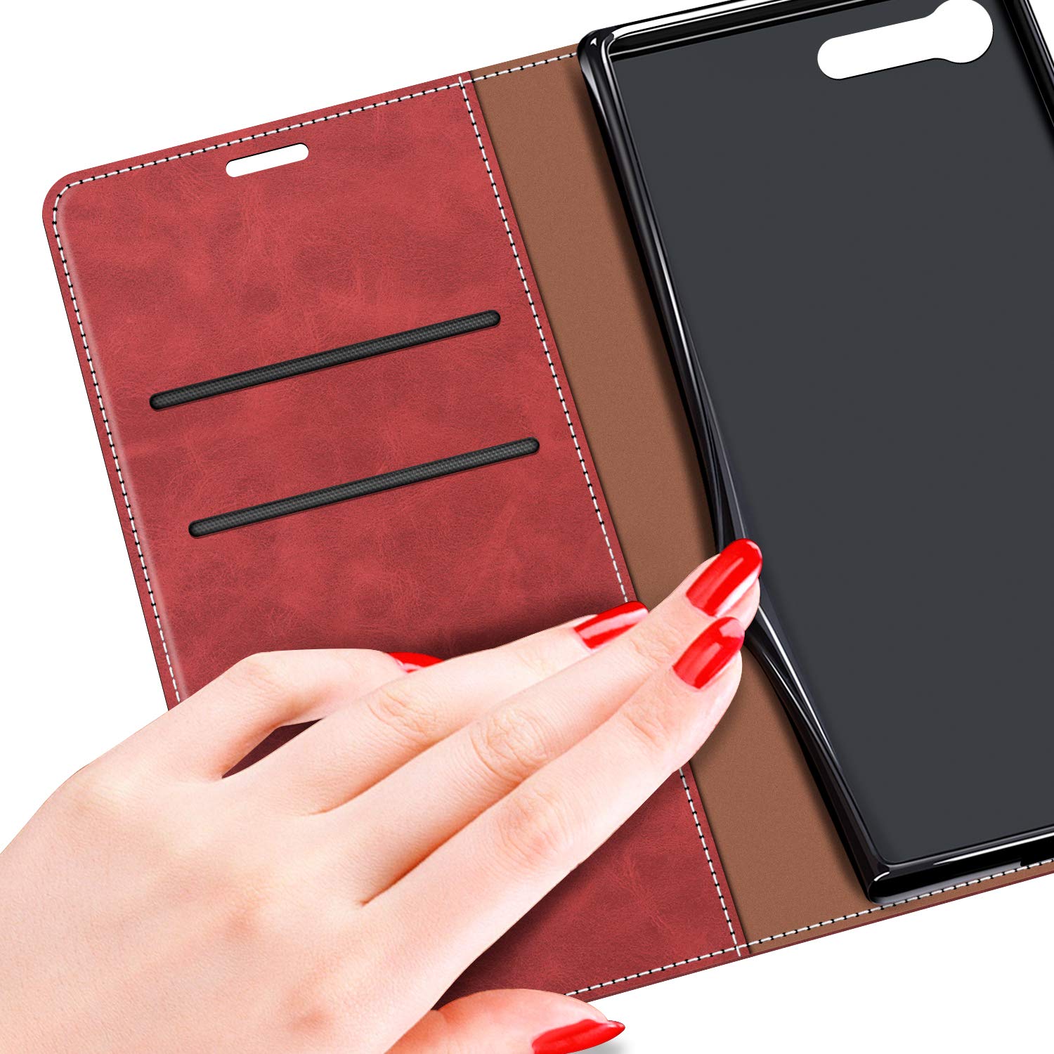 CUSTODIA S-POCKET BOOK ORIZZONTALE SILICONE FLIP CASE PER SONY XPERIA Z5 BLACK