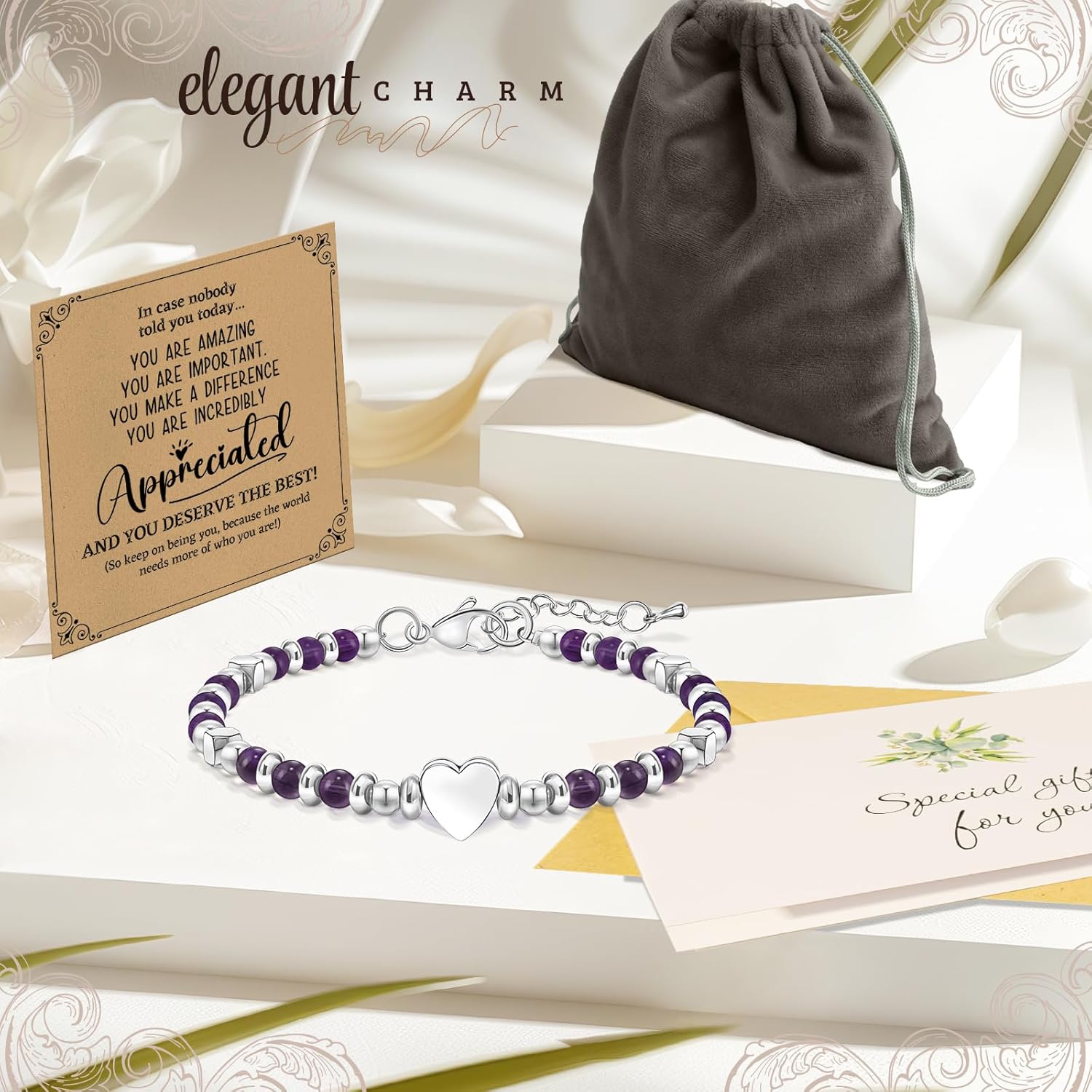 Inspirational Gifts Bracelets for Women: Healing Natural Stone Beaded Bracelets - Valentines Mothers Day Birthday Graduation Christmas Gifts for Women Friends Mom Daughter Sister Bestie - Image 7