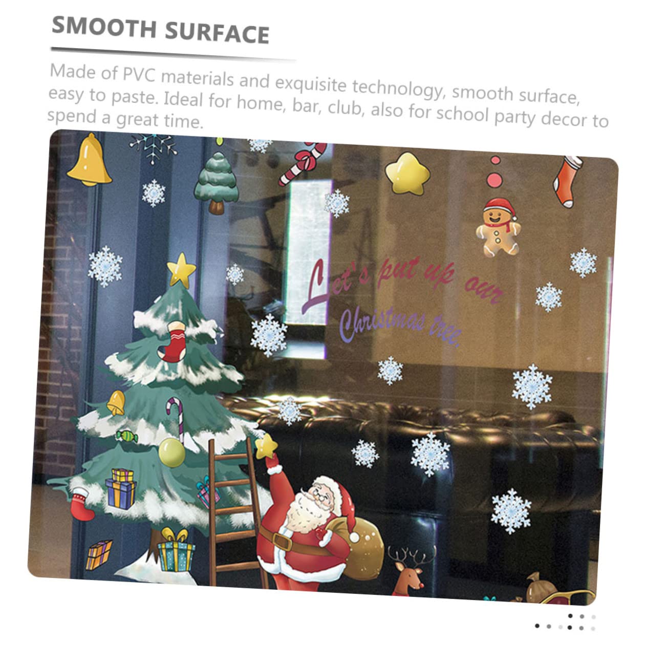 HOMSFOU 8pièces Autocollants De Noël Pour Fenêtres Décoration Festive Avec Père Noël Et Cloche Facile à Appliquer Retirer Parfaits Pour Vitrines Maison Ambiance Joyeuse Pour Fêtes