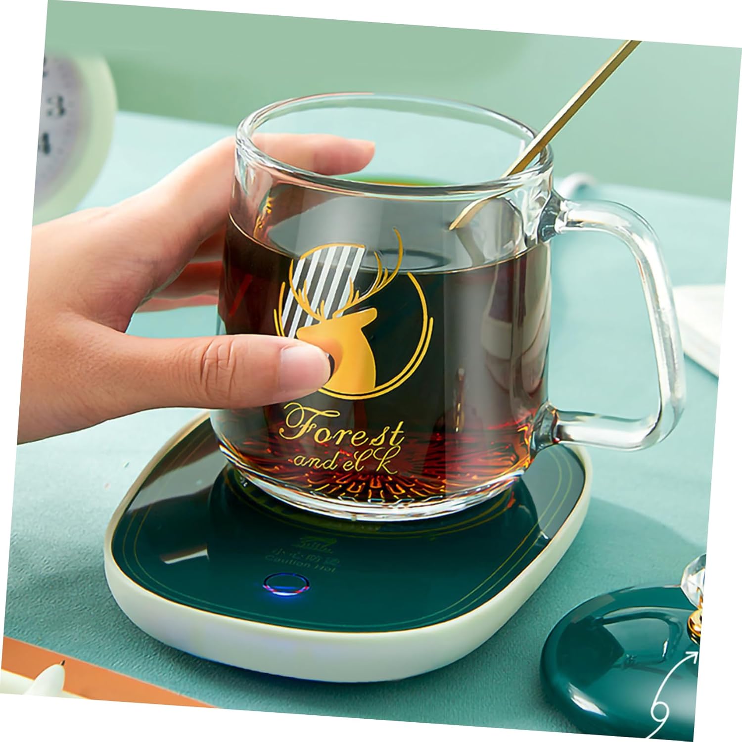 Unomor Ceramic Mug Warmer Set Coffee Cup Set Mug Warmer Coaster Safe for Daily Use
