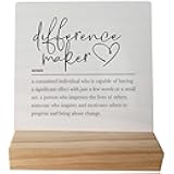Difference Maker Definition Desk Small Wood Sign Signs with Wooden Stand,Inspirational Sign Decor for Home Office,Mentor Boss Coworker Teacher Appreciation Gifts Gift