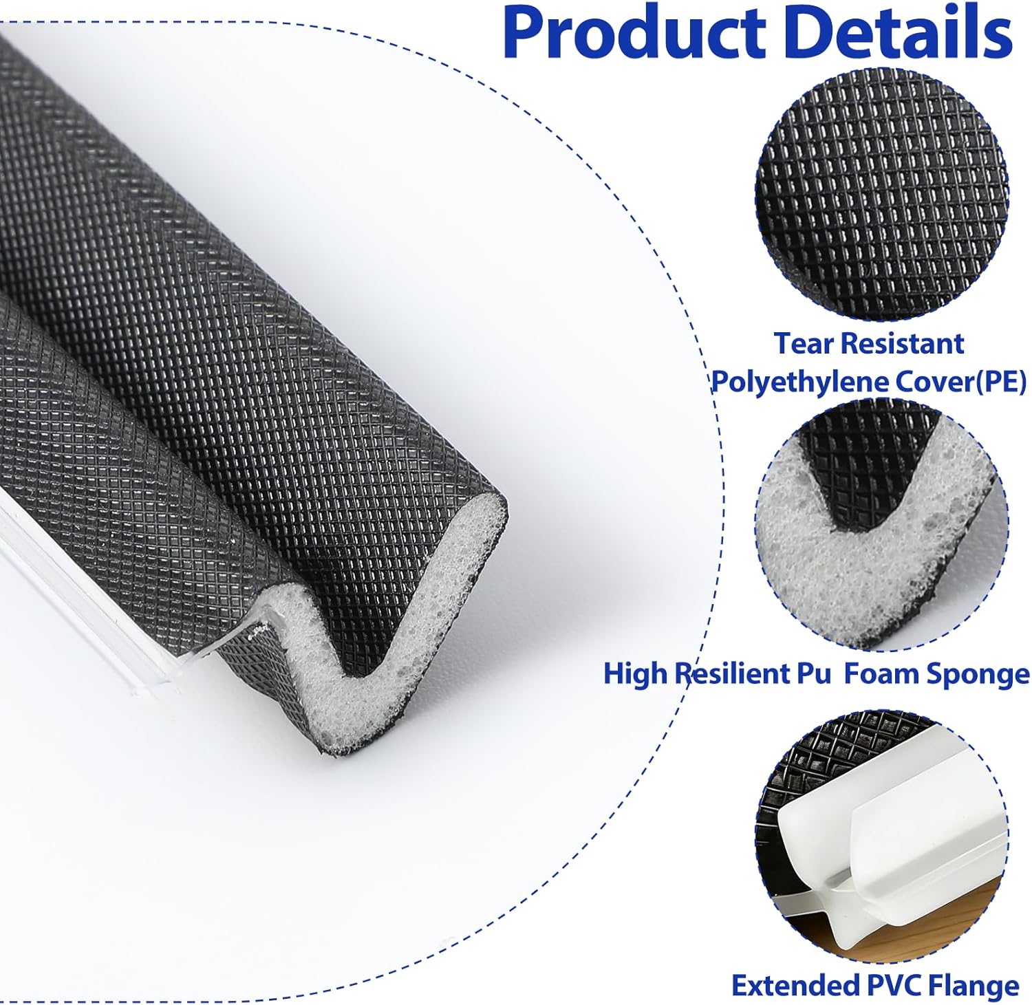 40 Feet Kerf Weather Stripping Door Seal Strip, Black V-Shaped Weather Stripping Door Seal Soundproof Kerf Doors Seals Strips for Exterior Doors - Easy to Install