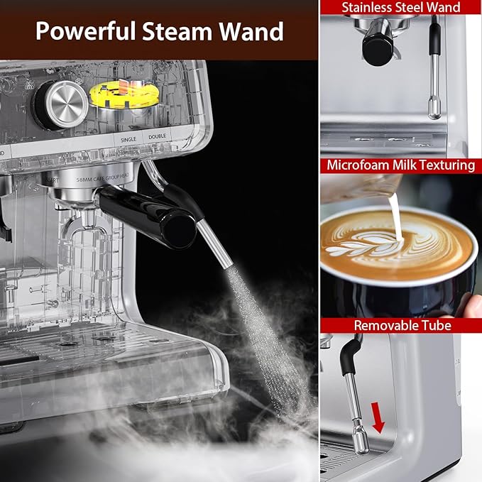 Cafetera Expreso Semi Automática 20 Bares 1450W con Molinillo miniatura 6