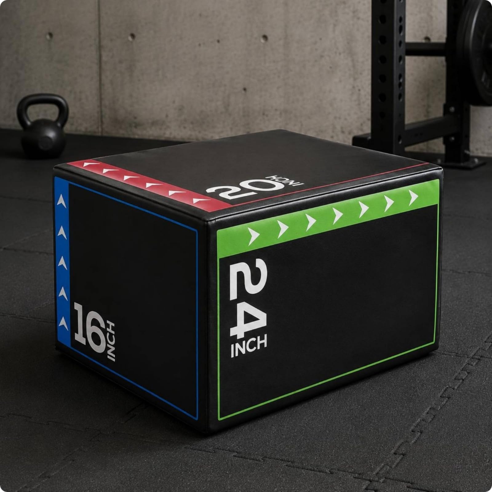 Milageto Box Salto Rettangolare Cuciture Visibili Box Fitness Imbottito Stabile Scatola Pliometrica