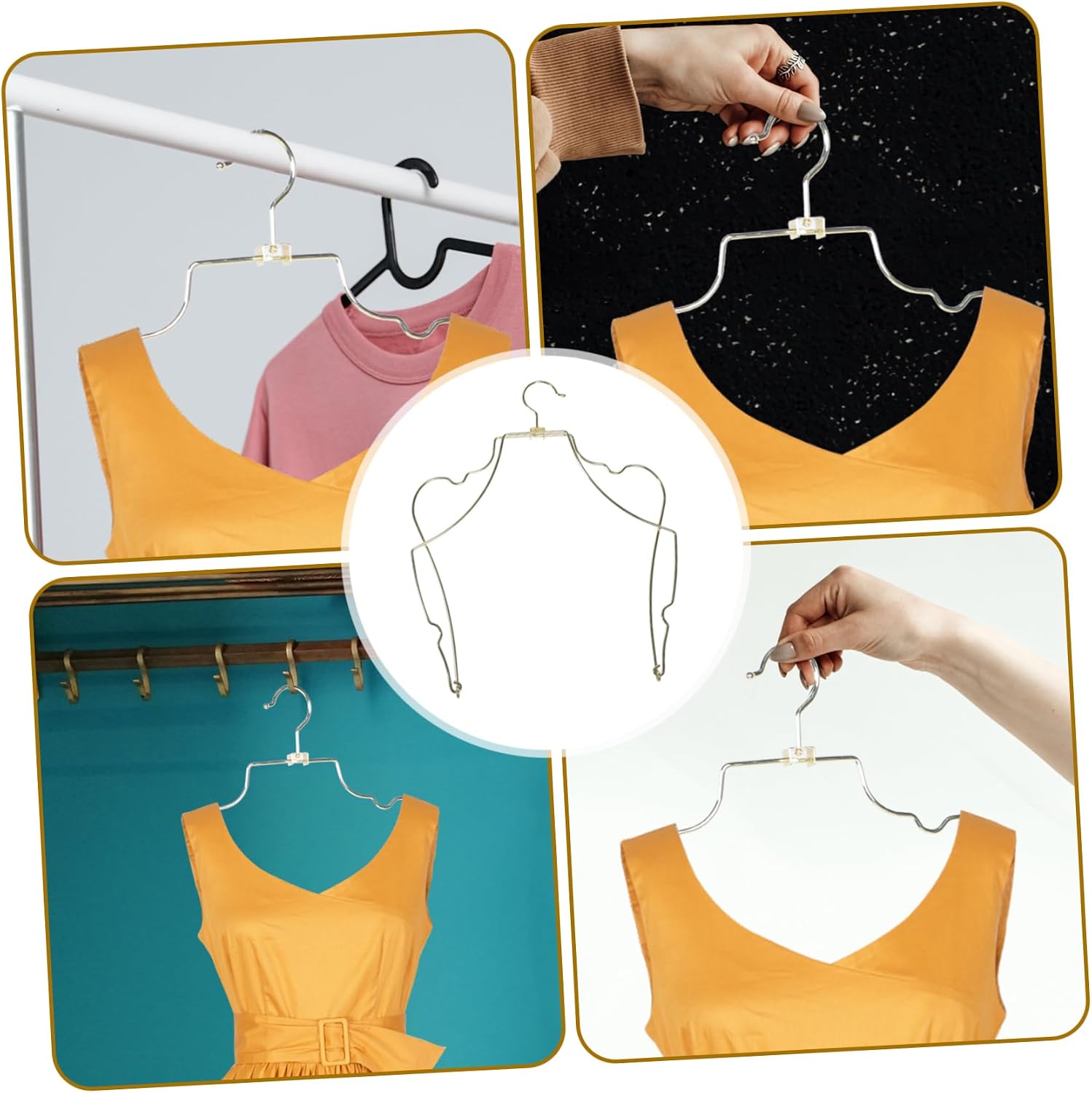 Ipetboom Metal Foldable Swimwear Hanger for Bikini and One Suits Classic Gold Body Shape Rack Practical Closet Organizer for Flat Tidy Storage and Boutique Display