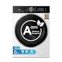 Midea Lavatrice Carica Frontale, 8 kg, Classe A-20%, 1400 Giri, Vapore, Silent Inverter Motor, Lavaggio Potente e Rapido,Pannello Touch, Bianco – MF21EW80B
