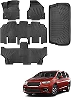 CarQiWireless All-Weather TPE Floor Mats & Cargo Liner for Chrysler Pacifica 2017-2026 (Non-Hybrid) 7/8 Seater & Voyager 2020-2026