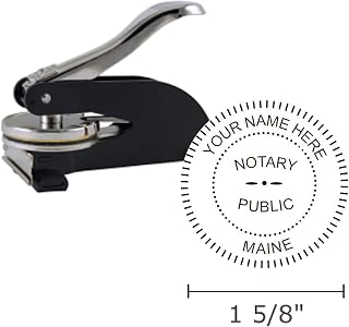 Maine Notary Seal Embosser, Desk Model, 1-5/8" Impression, Black