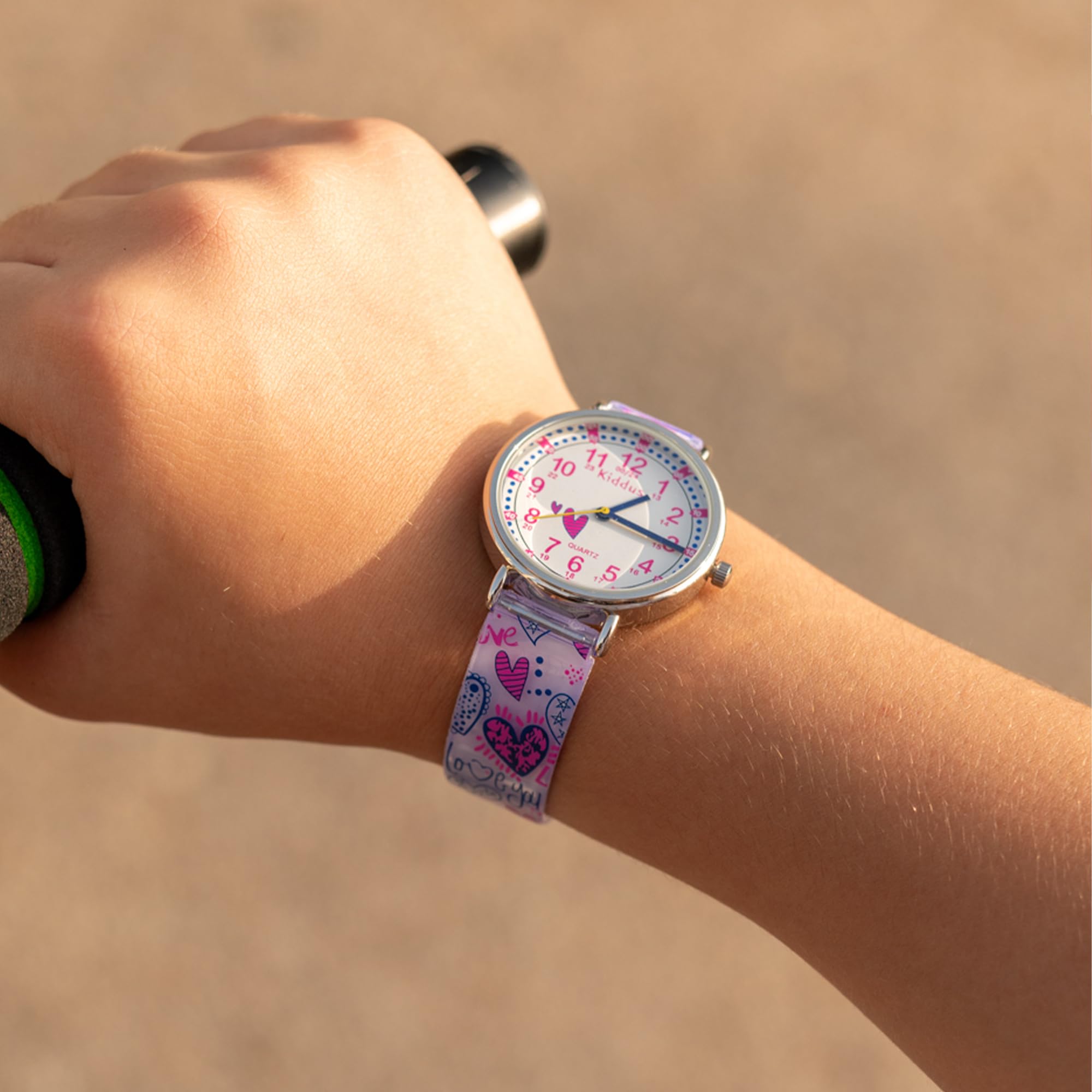 Kiddus Reloj Educativo Infantil para Niño y Niña a Partir de 5 Años, Sumergible 5ATM, Reloj Analógico para Aprender la Hora, Mecanismo Japonés