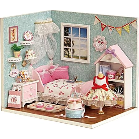Amazon リトルスワロー Ltsw 初心者向け 手作り ミニチュア ドールハウス 組み合わせできる 4種類 子供部屋 ベッド 本棚 プレゼント ハンガー 観葉植物 バッグ スリッパ フローリング キッズルーム プラモデル 通販