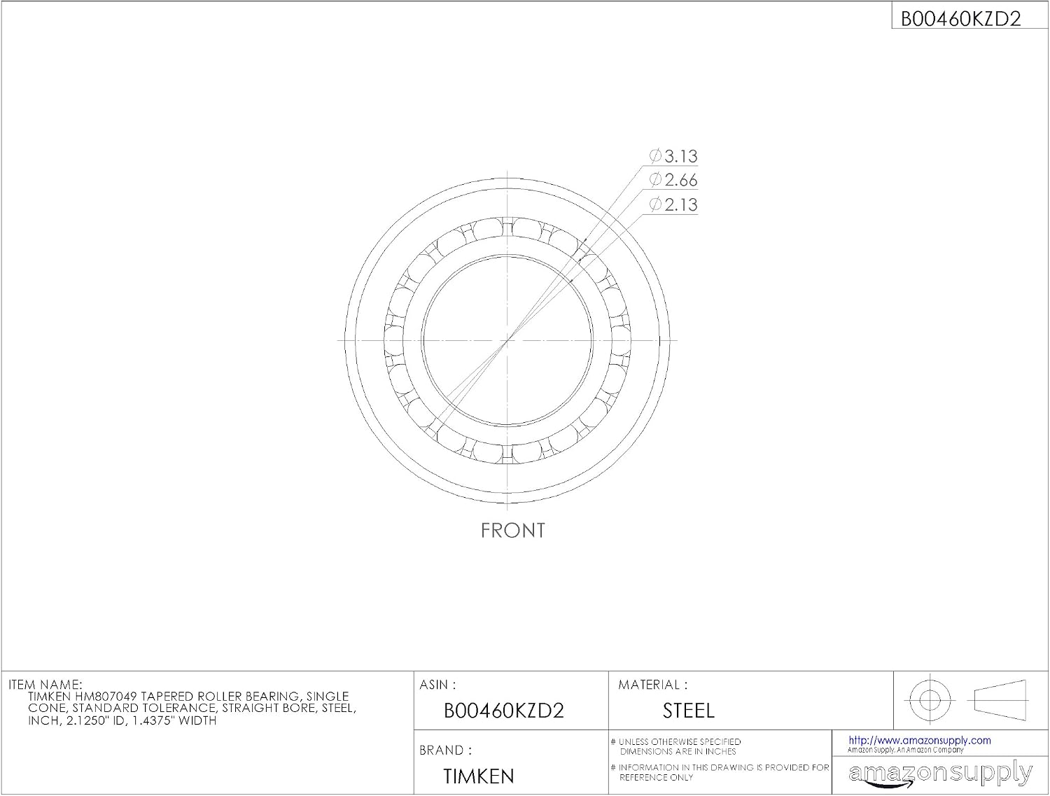 Timken Tapered Roller Bearing Cone - HM807049