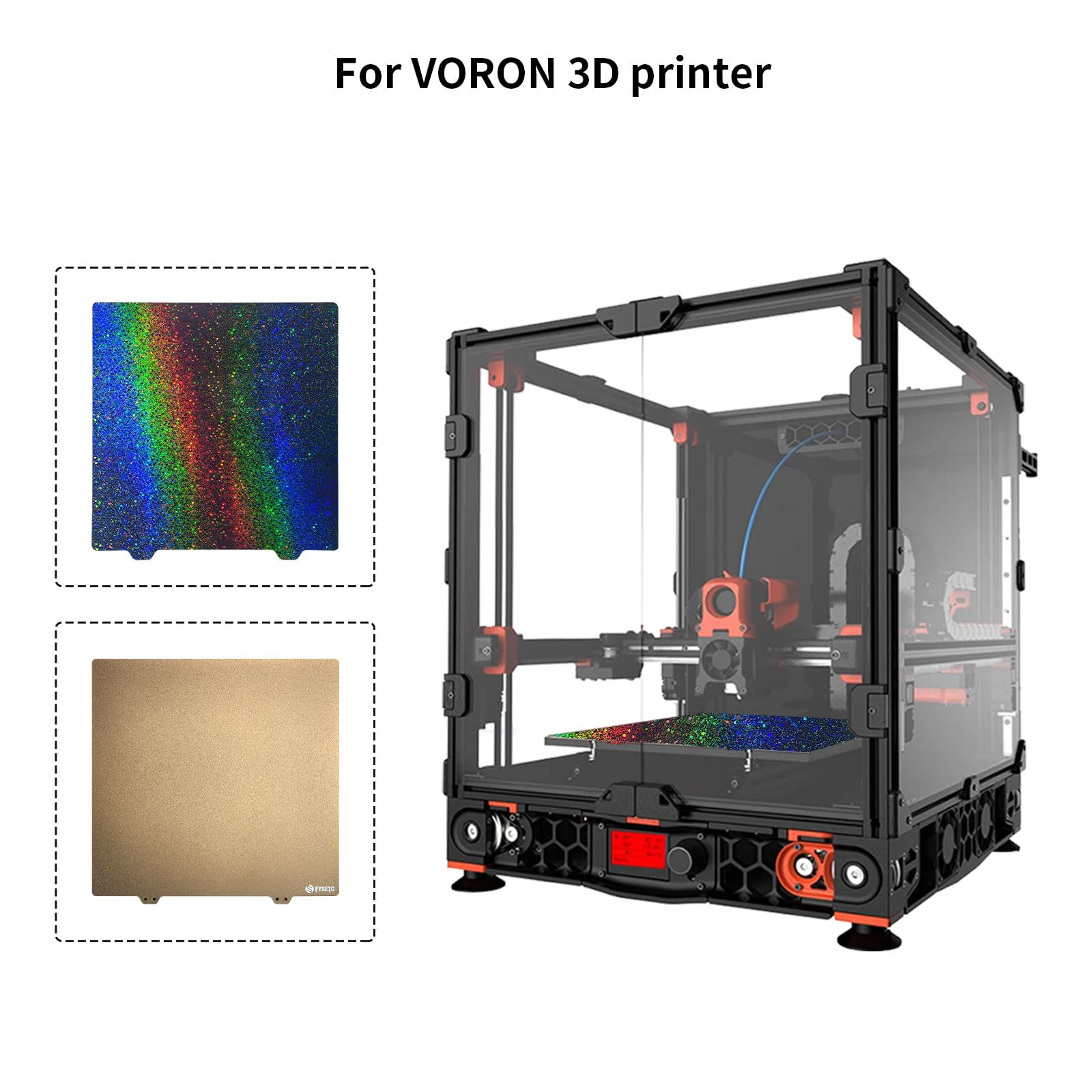 BCZAMD for Voro 2.4 3D Drucker Druck bett : 355 * 355 mm Bauen Doppelseitige Glatte farbige Beschichtung PEY + Powder Gold Txtured PEI Oberfläche
