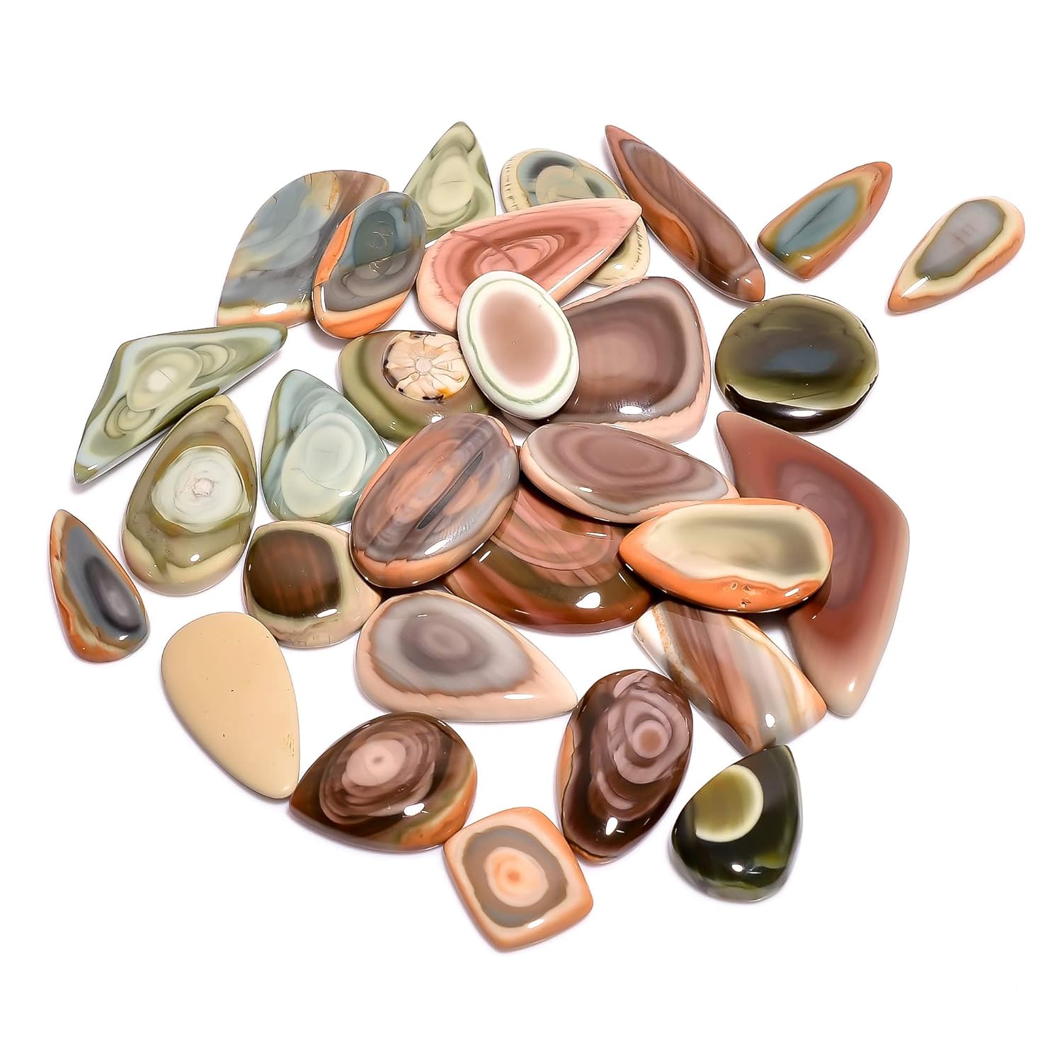 5 pcs Imperial Jasper Gemstone Wholesale Cabochons Lot, Jewelry Making Loose Gemstone, Polished Home Decor Specimen, DIY, Wire Wrapping, Reiki, Healing Crystals, Bulk Gemstone Deal