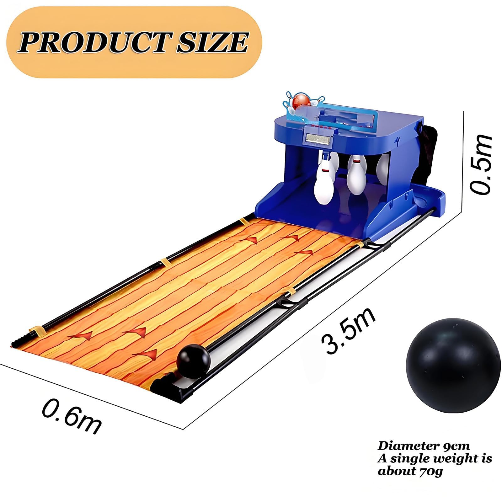 Juego electrónico de bolos plegable de 3,5 m para interiores y familia, marcador LED, reinicio automático de pines, fiesta en casa