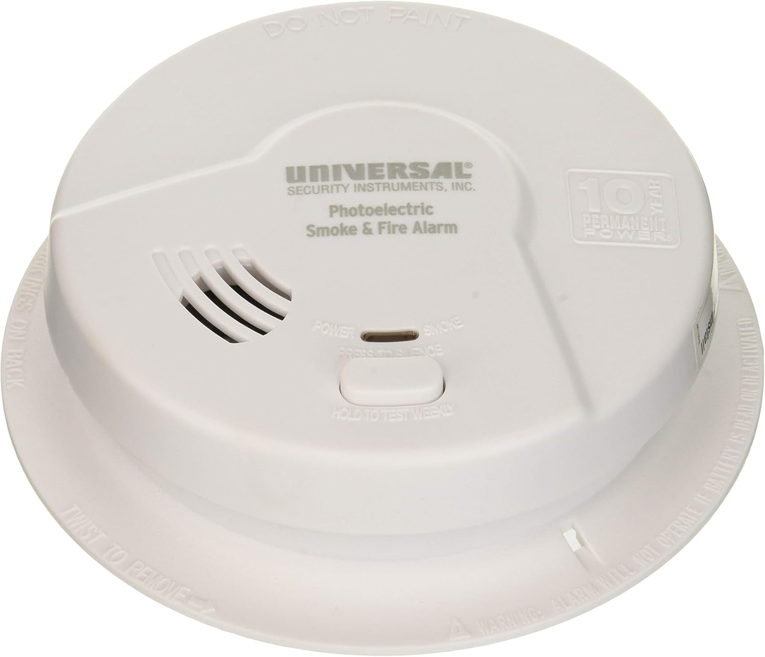 Universal Security Instruments Living Area 10 Year Tamper Proof Permanent Power Sealed Battery Photoelectric Smoke & Fire Smart Alarm, Model MP316SB