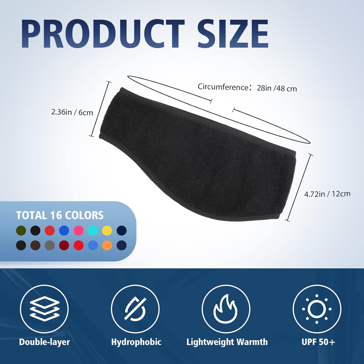Jerify 16 Pcs Ear Warmer Headband Fleece Winter Ear Muffs Headbands Running Elastic Sport Cover Warmer for Women Cold Weather(Bright Colors, Classic Style) - Image 2