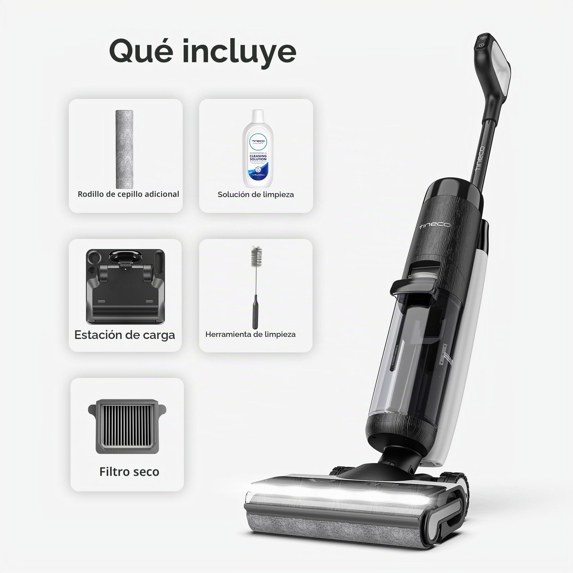 Tineco Floor One S7 Pro - Aspirador en seco y húmedo inalámbrico (40 min, Secado centrífugo, Doble Cara, reconocimiento Inteligente, duración de batería Triple, autolimpieza para Pelo de Animales)