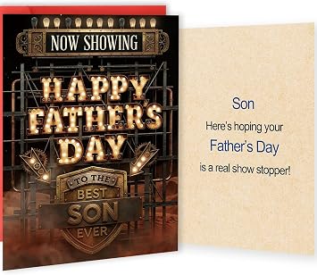 Fathers Day Card for Son from Dad Mom Parents, Best Son Ever Card,Funny Personalized Fathers Day Decorations or Family Celebration Ideas for Men