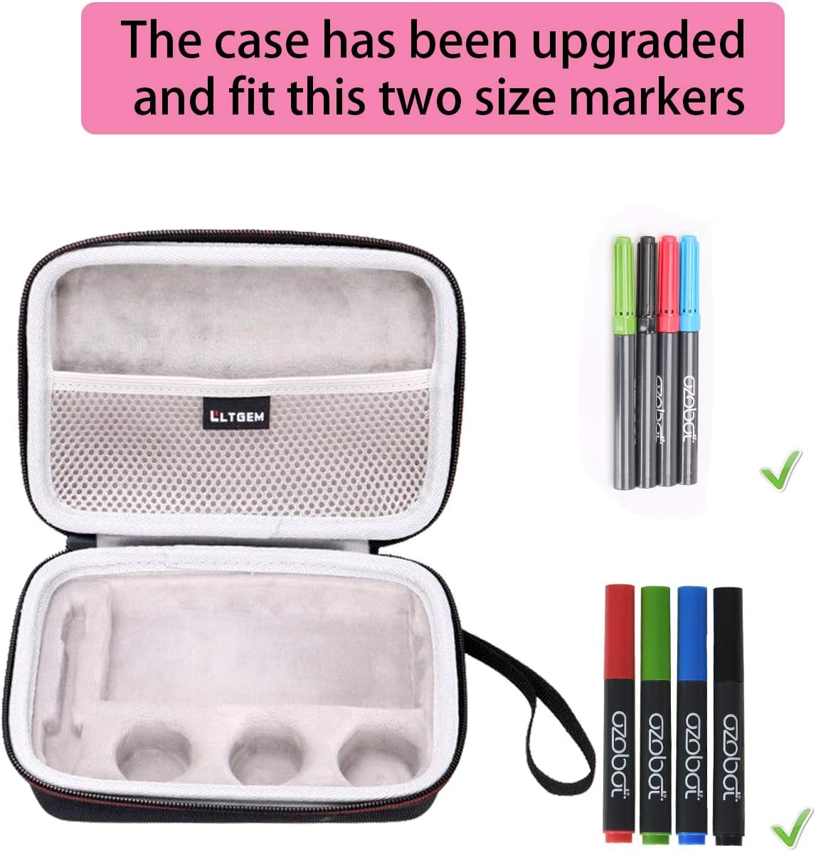 LTGEM Carrying Case for Ozobot Bit Coding Robot - Fits USB charging cable/playfield/skin / 4 color code markers (Fits a full robotics kit)-Case only