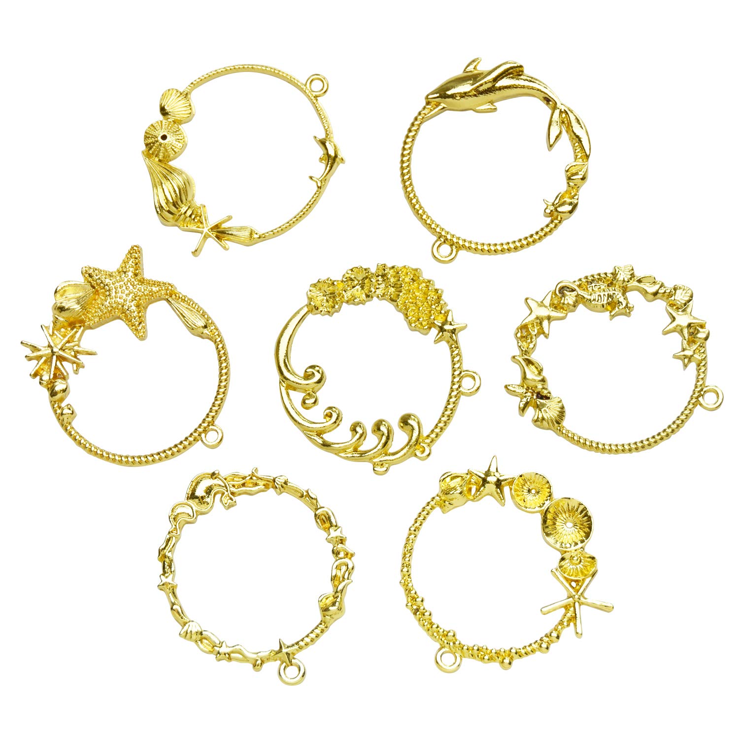 Amazon.co.jp: レジン枠 空枠 フレーム MUNCVY パーツ ゴールド 7種14