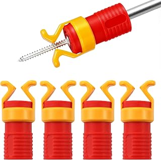 4Pcs ABS Screw Holder Clamp,Screw Holder Clamp Fixing,Screw Gripper Holding Tool for Woodworking(Red)