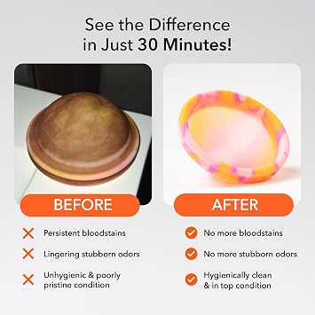 PERIOD Disk Tabs - Natural Cleaning for Menstrual Cups & Menstrual Slices - Removes Stubborn Stains & Odours Without Damaging Discs & Cups - 6 Month Supply