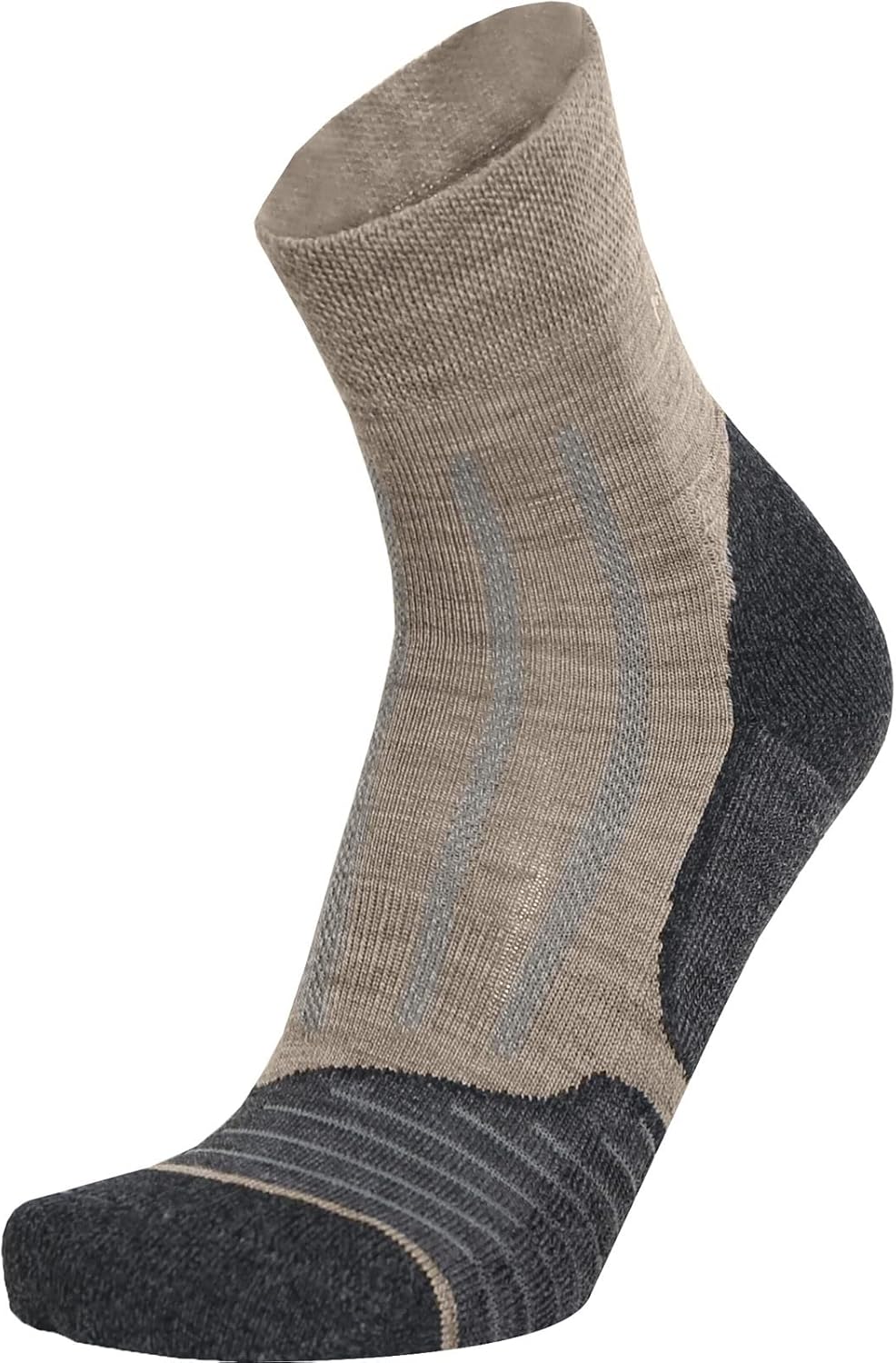 Meindl Men's MT3 Lightweight Merino Wool Micro Crew Socks | Hiking | Trail | Walking | Made in Italy, Charcoal