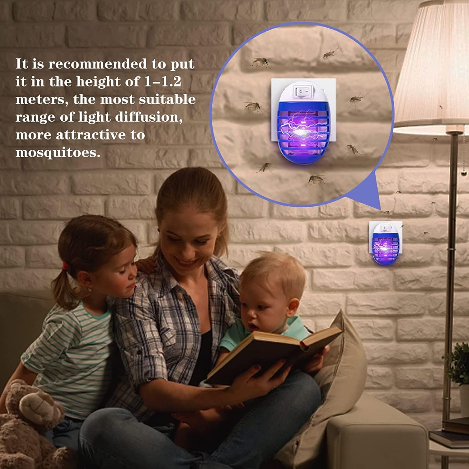 Lámpara Anti Mosquitos,4pack Mata Moscas y Mosquitos Eléctrico, Lámpara Antimosquitos para Interior, Mata Moscas Electrónico, Ilumina y Mata Insectos Voladores