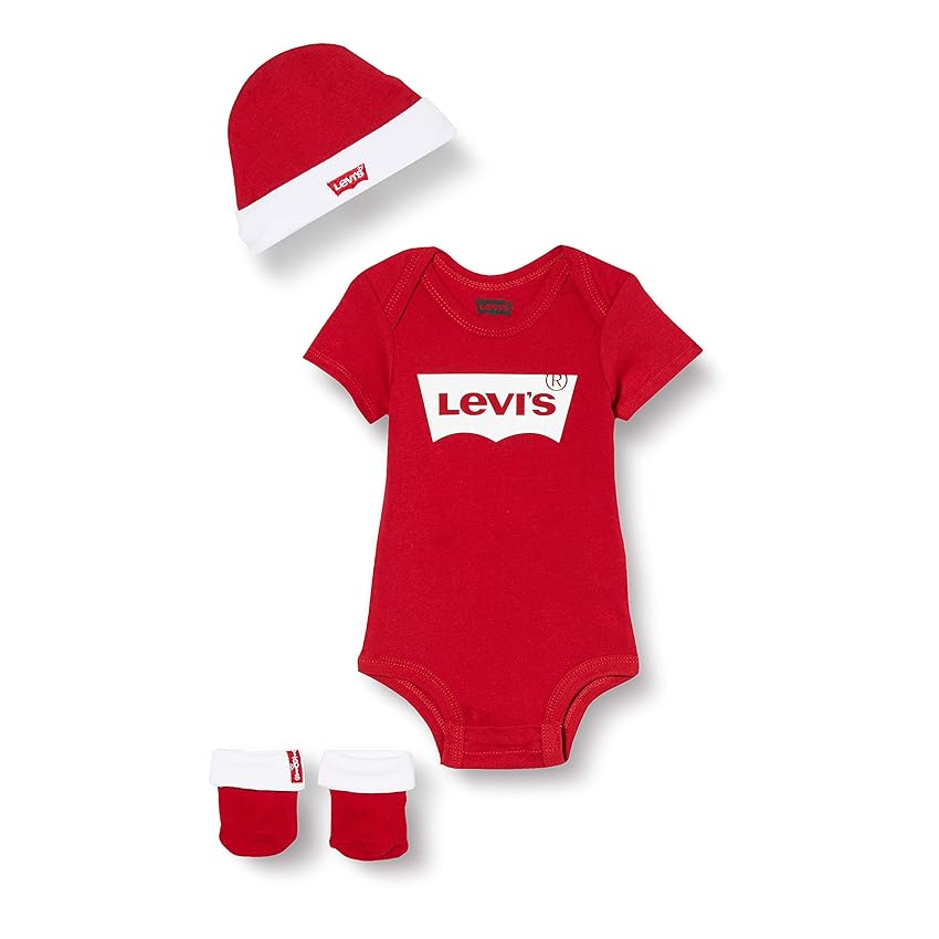 Immagine del prodotto Levi's Classic Batwing Infant Hat Bodysuit Bootie Set 3pc Ml0019, Set bebè Bambini e ragazzi, Levi's Red, 6-12 mesi