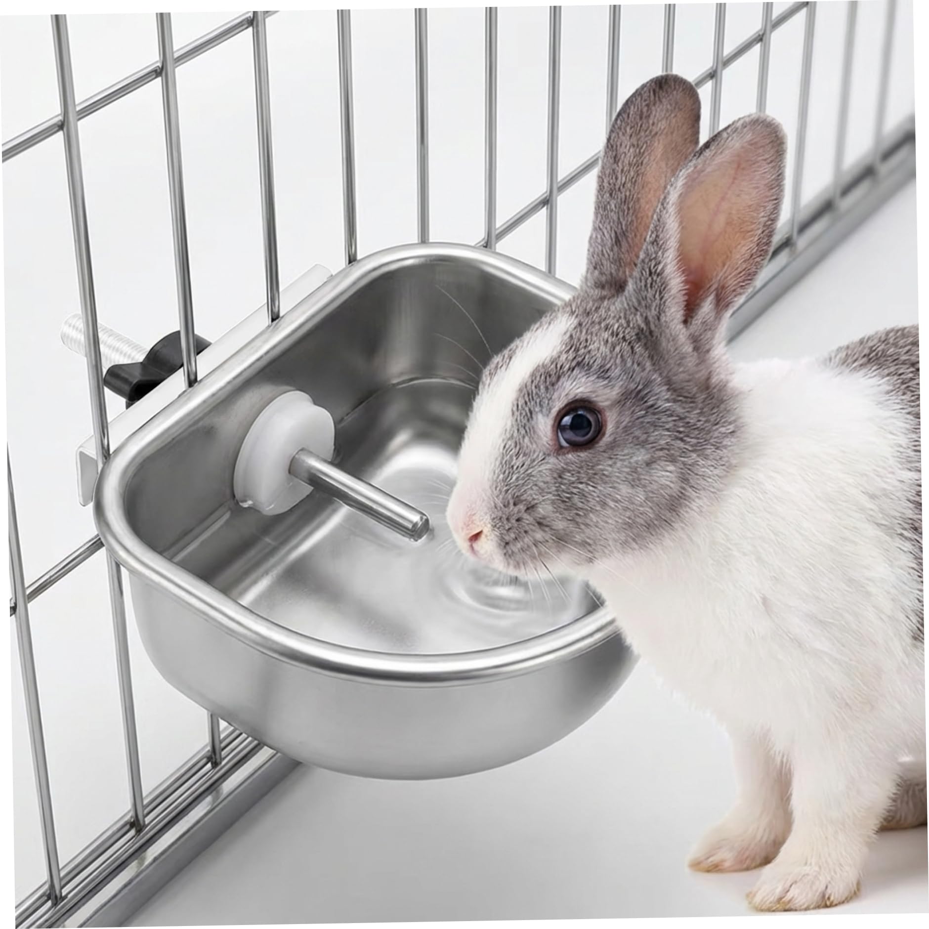 10 dispensadores de Agua para Conejos, Cuenco de Agua de Acero Inoxidable con Bebedero automático, Cuenco Colgante para Conejos, Ardillas, Chinchillas, hámsteres, Decoraciones de casa