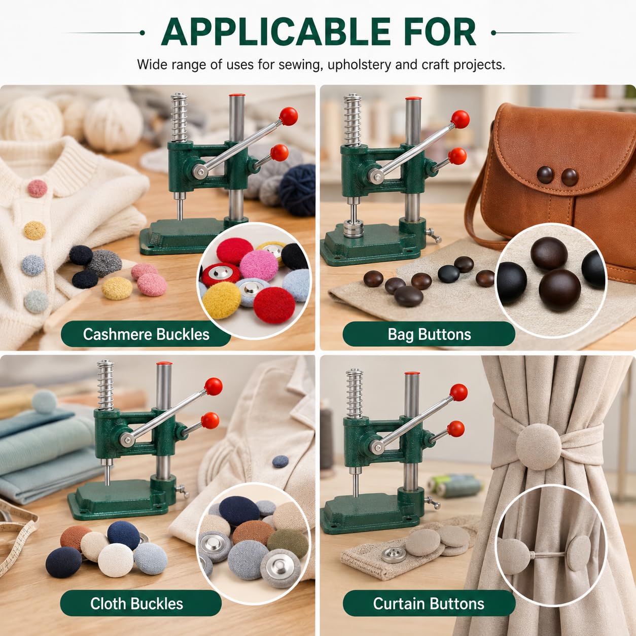 Kit de fabrication de boutons en tissu, 3 moules, 300 fournitures, 18 mm