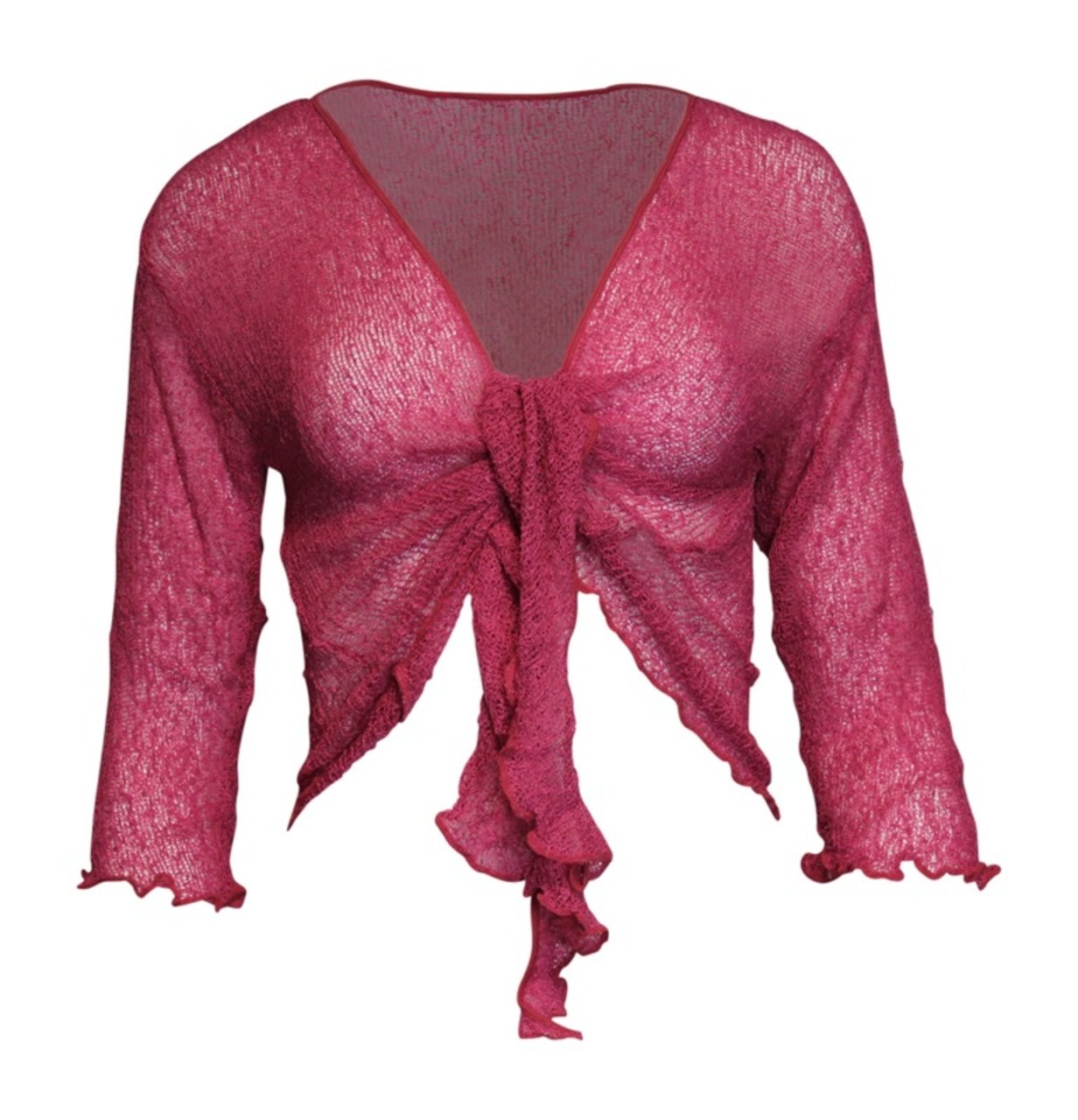 Ozmoint Women Plain Super Stretch Knitted Tie up Cardigan Bolero Shrug Open Cardigan (ONE Size FITS All)