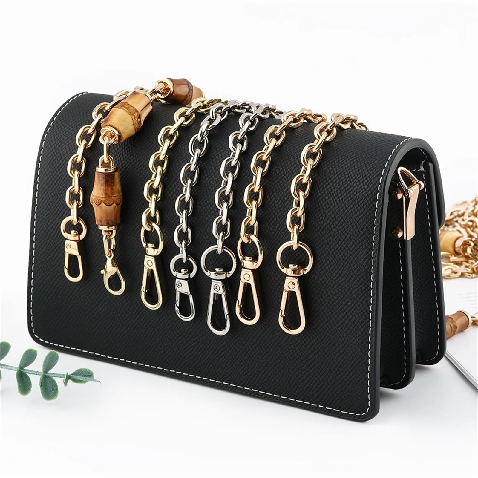 Cadena Para Bolso Correa de cadena for bolso metal | Cadenas for repuesto, cinturón de hombro, bolso cruzado, piezas desmontables(Style1 40.5cm)