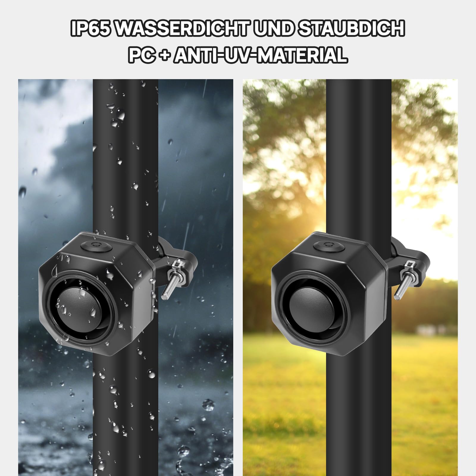 Alarme de Vélo Antivol Moto à Détection de Vibrations, avec Télécommande sans Fil 110 DB, Capteur Vibrations USB-C Wiederaufladbar E-Scooter Alarmanlage, pour Vélo Electrique, Moto, Scooter