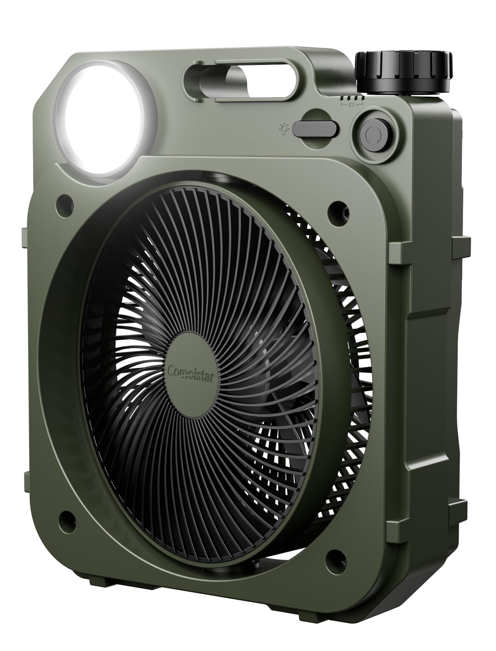 8.5’’Auto Oscillating 10000 mAh Camping Fan, Portable Small Table Fan with LED, SOS Light, Quiet Desk Fan with Handle, Runs Up to 38H, Rechargeable Personal Fan for Tent,Trip, Hurricane