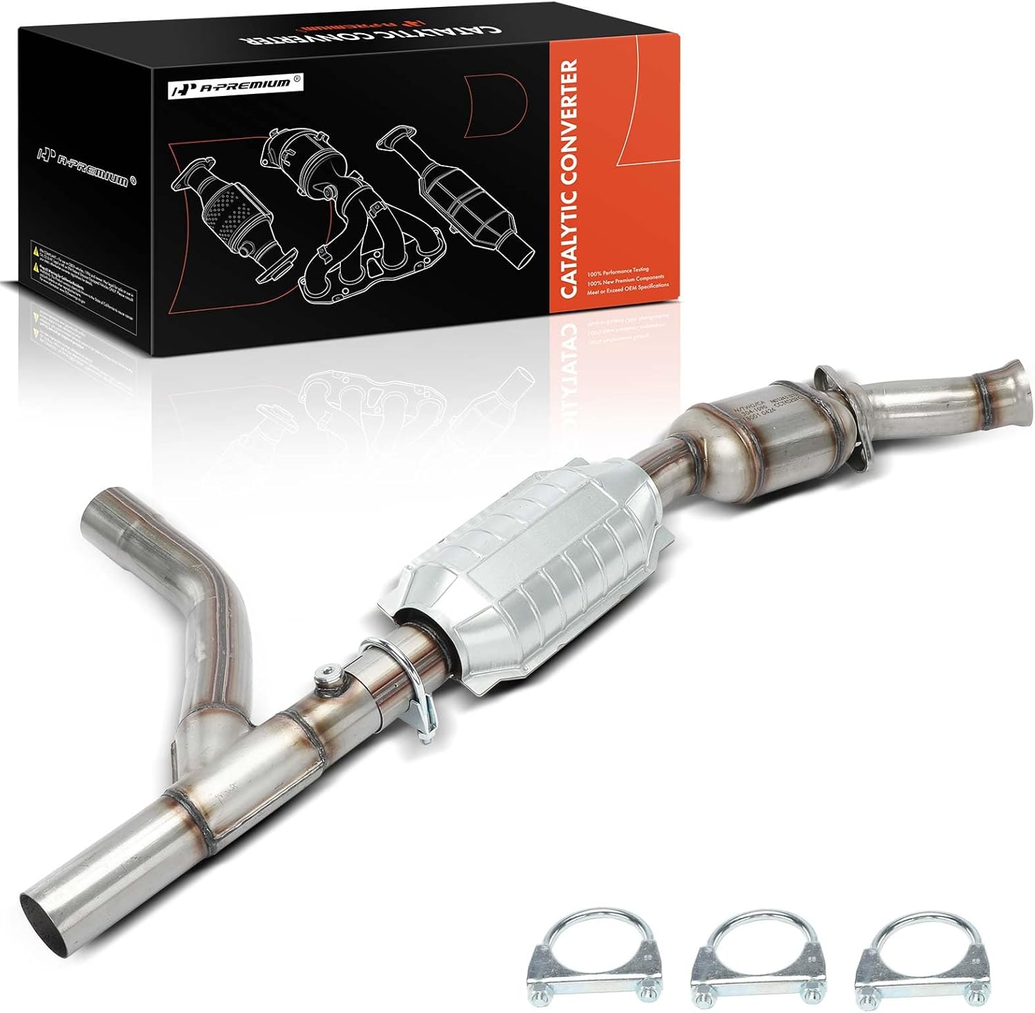 A-Premium Right Catalytic Converter Kit Direct-Fit Compatible with Ford E-150/E-150 Club Wagon/E-250 2003, E-150 Econoline/E-150 Econoline Club Wagon/E-250 Econoline 1999-2002, 4.2L, E.P.A. Compliant