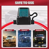 Vista 6 de Portafusibles en línea de 12V, paquete de 2, versión extendida 12 AWG, portafusibles de cuchilla impermeable de 13.8 pulgadas, portafusibles