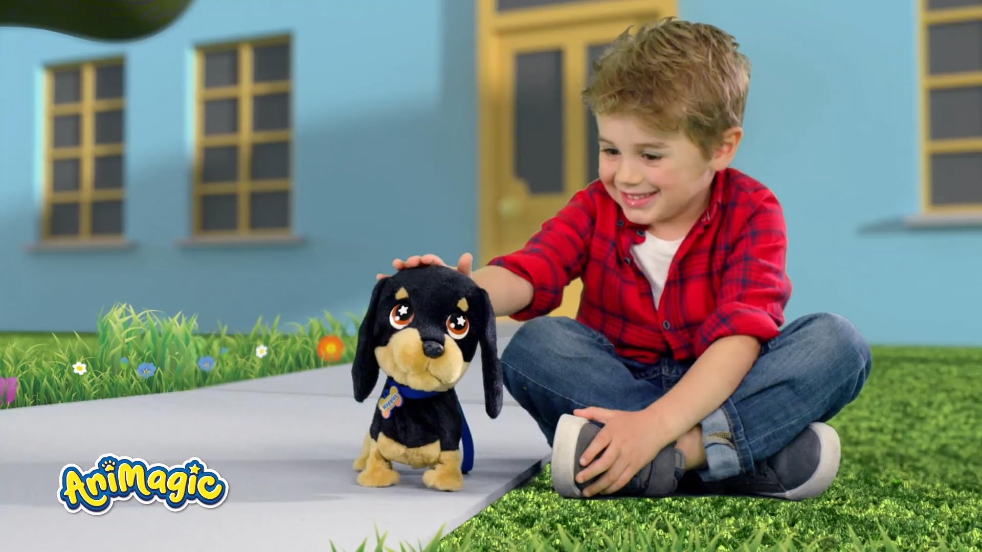 Animagic Waggles, Peluche Cane Bassotto Interattivo Dai 2 Anni in Su, Cane Giocattolo Che Cammina e Abbaia, Il Vostro Nuovo Amico Animale che Va Ovunque con Voi