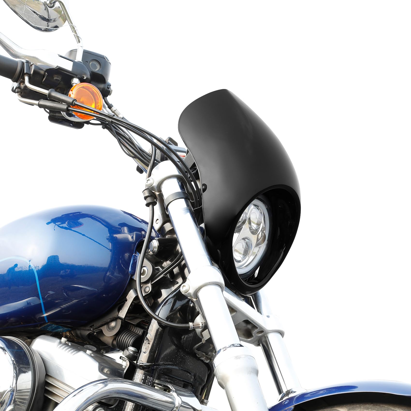 Amazon.com: TCMT Cafe Drag Headlight Fairing Mask Fork Cowl Custom