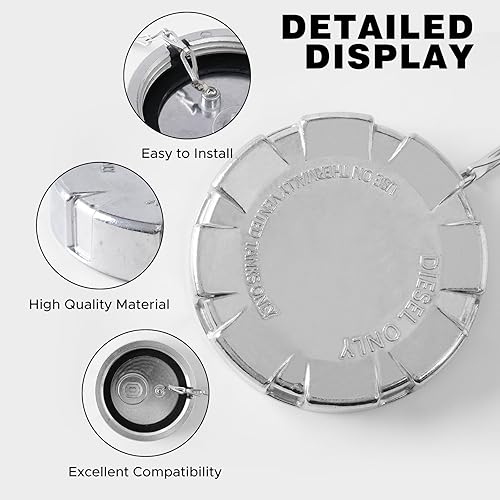 Miniatura 7 de Tapa del depósito de combustible, tapa de gasolina, sin bloqueo, sólido, 3 en 12 pulgadas para camiones Kenworth