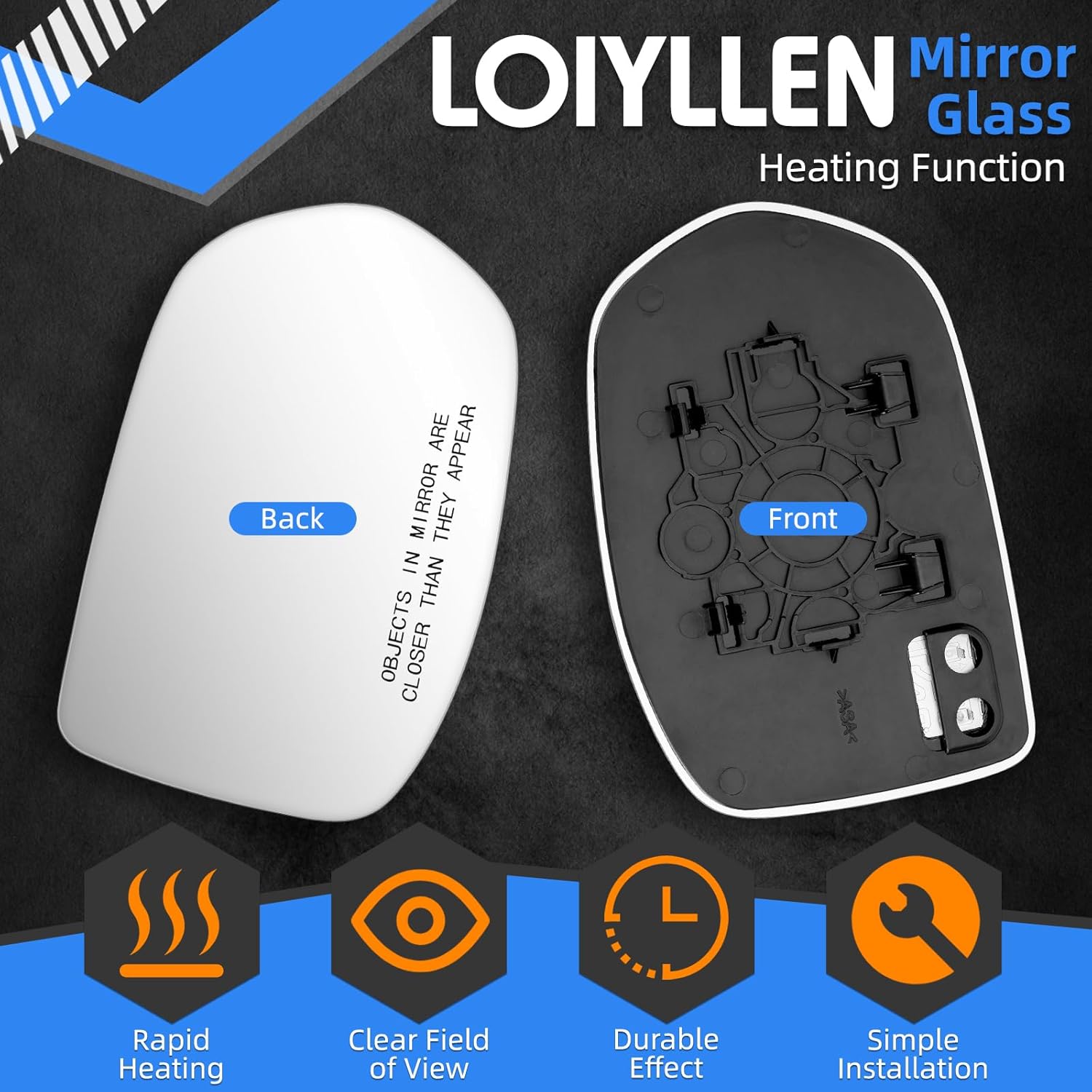 Passenger Side Mirror Replacement for Honda CR-V CRV 2012 2013 2014 2015 2016, HR-V HRV 2016 2017 2018 2019 2020 2021 2022 - Right Side Mirror Glass, Rear View Mirrors Glass with Power Heated