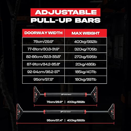 Miniatura 6 de Barra de dominadas para puerta con bandas de resistencia, instalación sin tornillos, barra de barbilla para entrenamiento y ejercicio de la parte