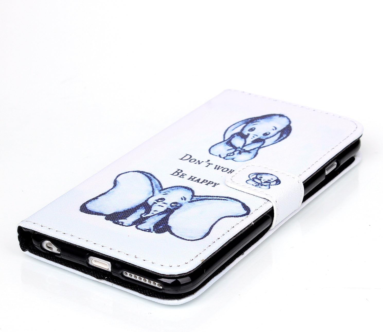 iPhone 6 Plus 5.5" Case, Speedtek Elephant Pattern Premium PU Leather Wallet Flip Protective Skin Case with Magnetic Closure for Apple iPhone 6 Plus/6s Plus 5.5" (with Credit Card/ID Card Slot)
