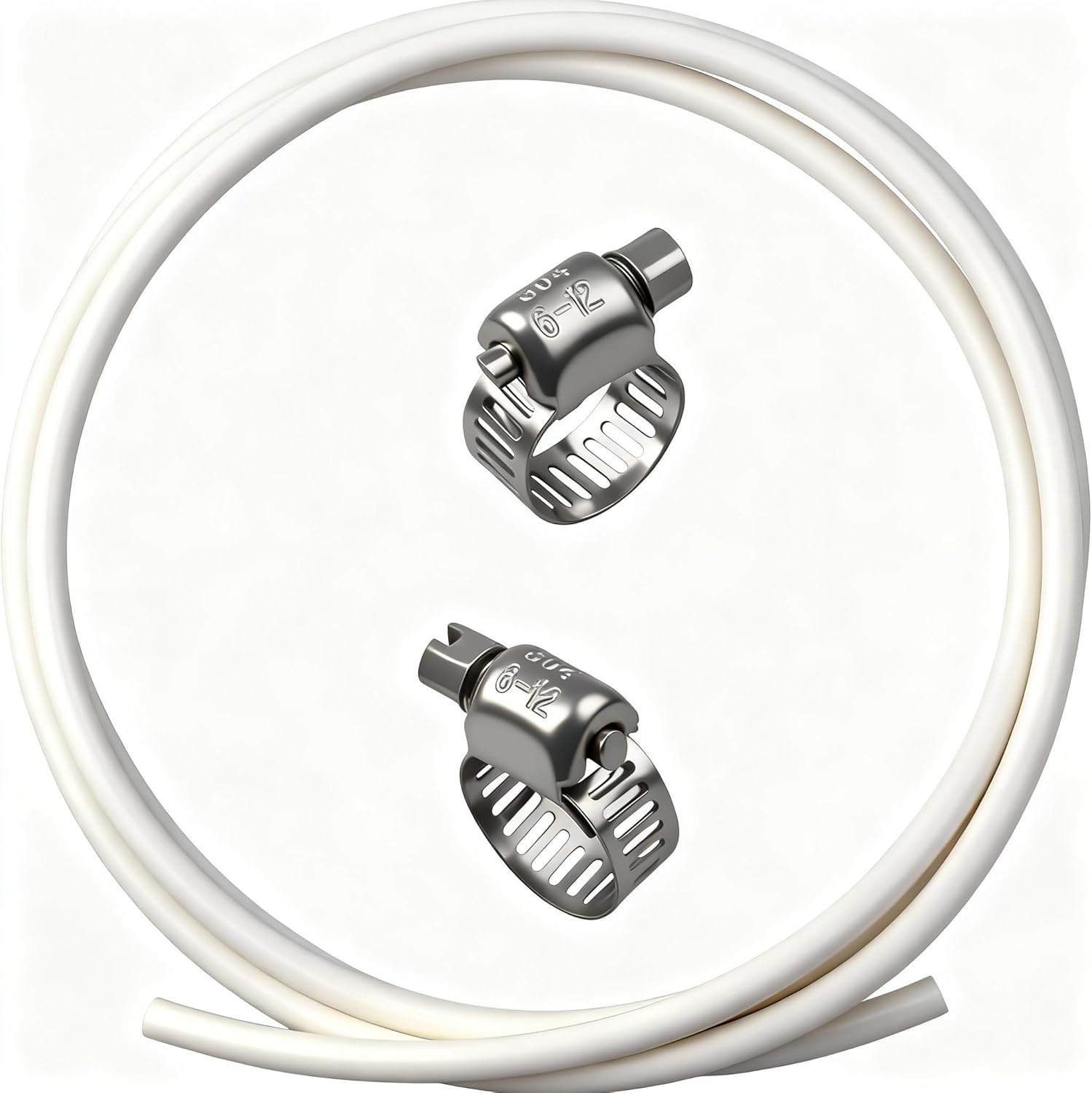 5210JA3004U Fridge Water Line Fits for LG Refrigerator water Line | with 2Pcs Adjustable Stainless Steel Hose Clamps, 1/4-2 inch (6-51mm) Clamps for Plumbing, Automotive, and More