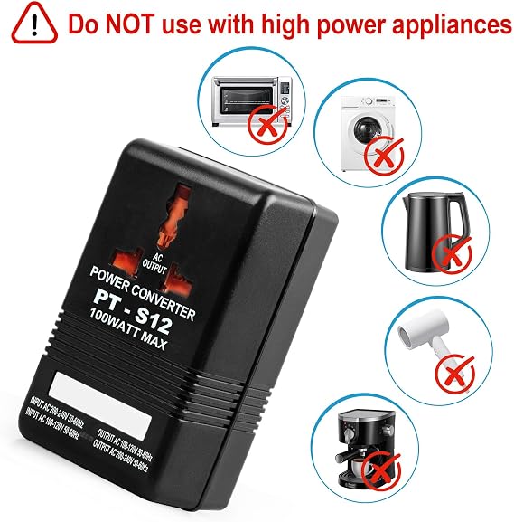Voltage Converter 110V to 220V Step-Up & Down Power Two-Way Conversion Voltage Converter Transformer for Travel, RV, Camping (Black)